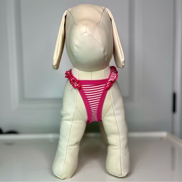 Pink Striped Dog Ruffle Shoulder Tank top - Picture 4 of 7